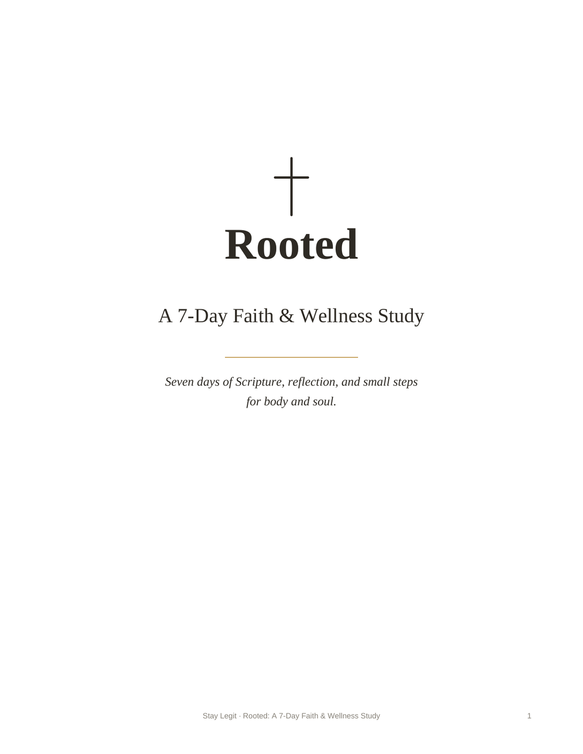 Rooted: A 7-Day Faith Study printable PDF cover