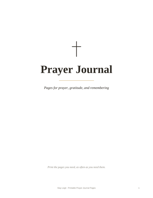 Printable prayer journal pages PDF with daily ACTS prayer page, gratitude list, and prayer trackers