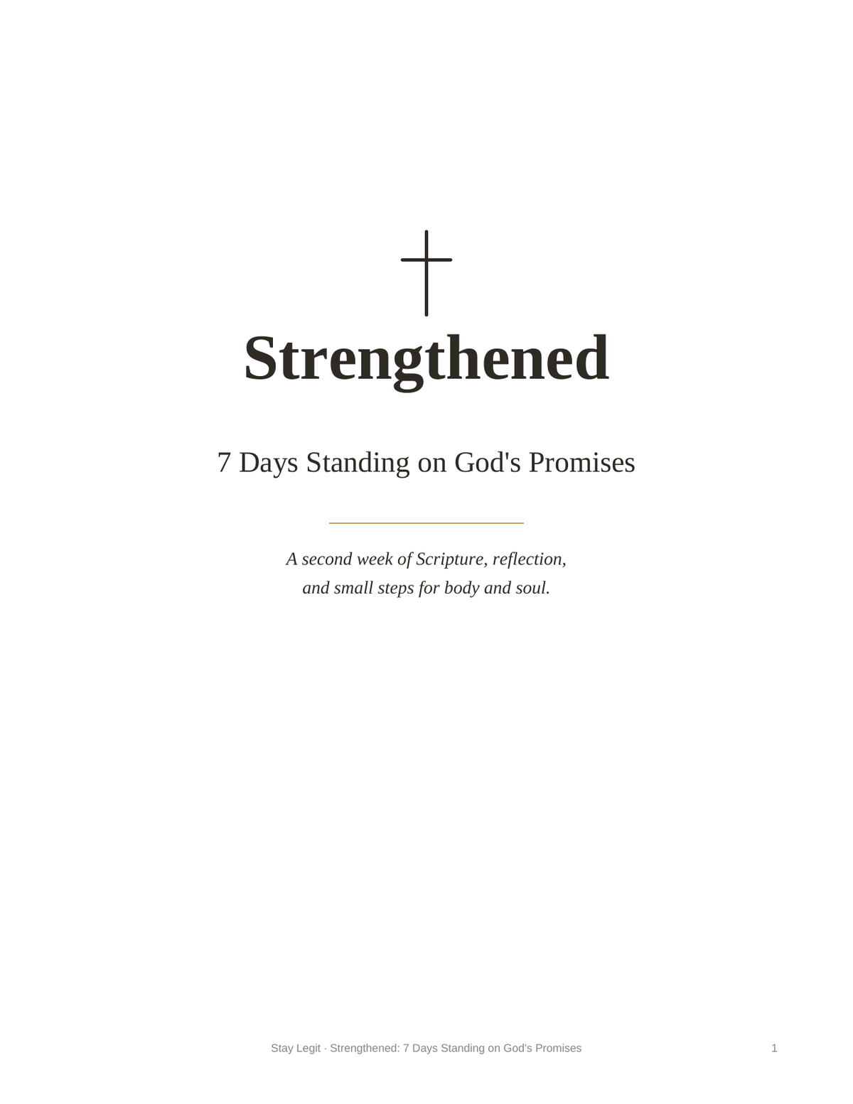 Strengthened: 7 Days Standing on God's Promises printable 7-day devotional PDF cover