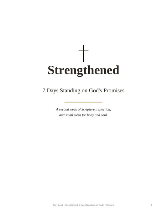 Strengthened: 7 Days Standing on God's Promises printable 7-day devotional PDF cover